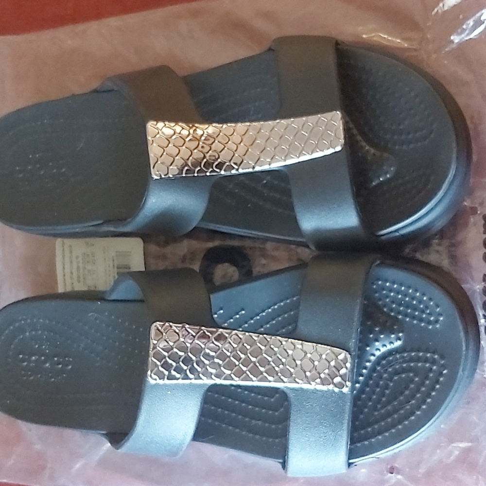 Croc Monterey Metallic Sz 11 Charcoal Black - New. -- PAYPAL  Payment ONLY